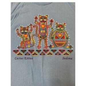 Vintage Cotton Sedona Arizona Cactus Kitties T-Shirt Southwestern Native America